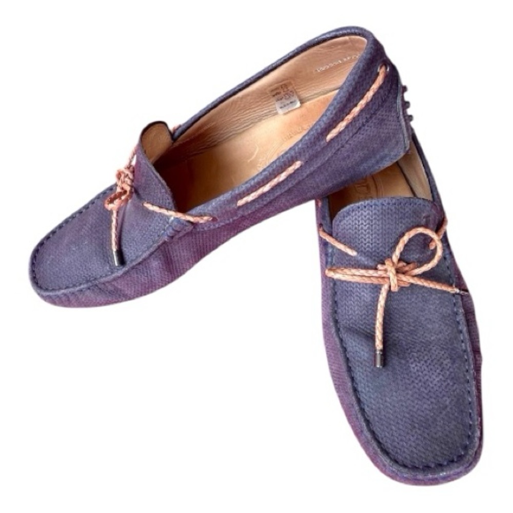 Tod’s Blue Suede Gommino Driving Shoes